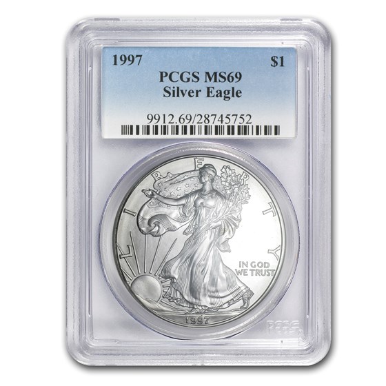 1997 Silver American Eagle MS-69 PCGS 1997 Silver American Eagle MS-69 PCGS